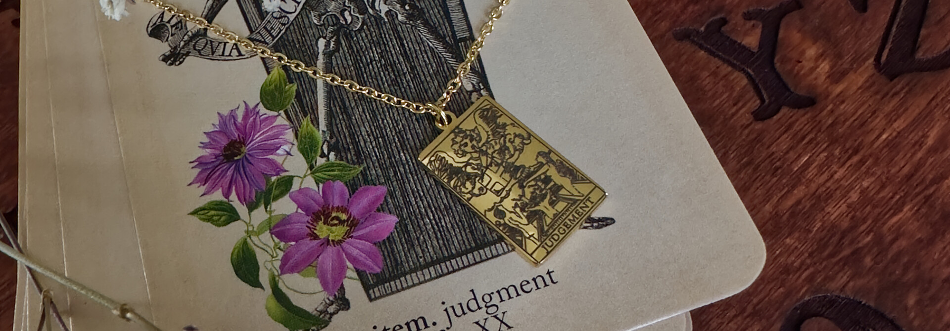 JUDGEMENT  Tarot Necklace  - GOLD