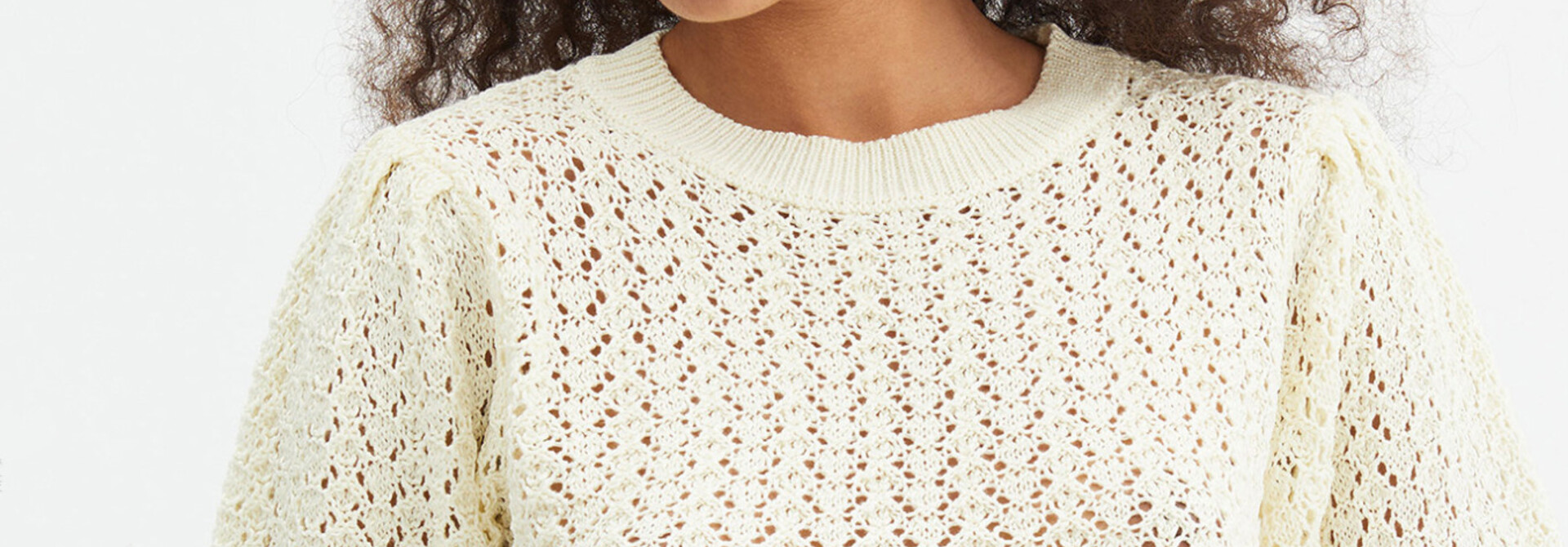 Peep Hole Crochet White Shirt