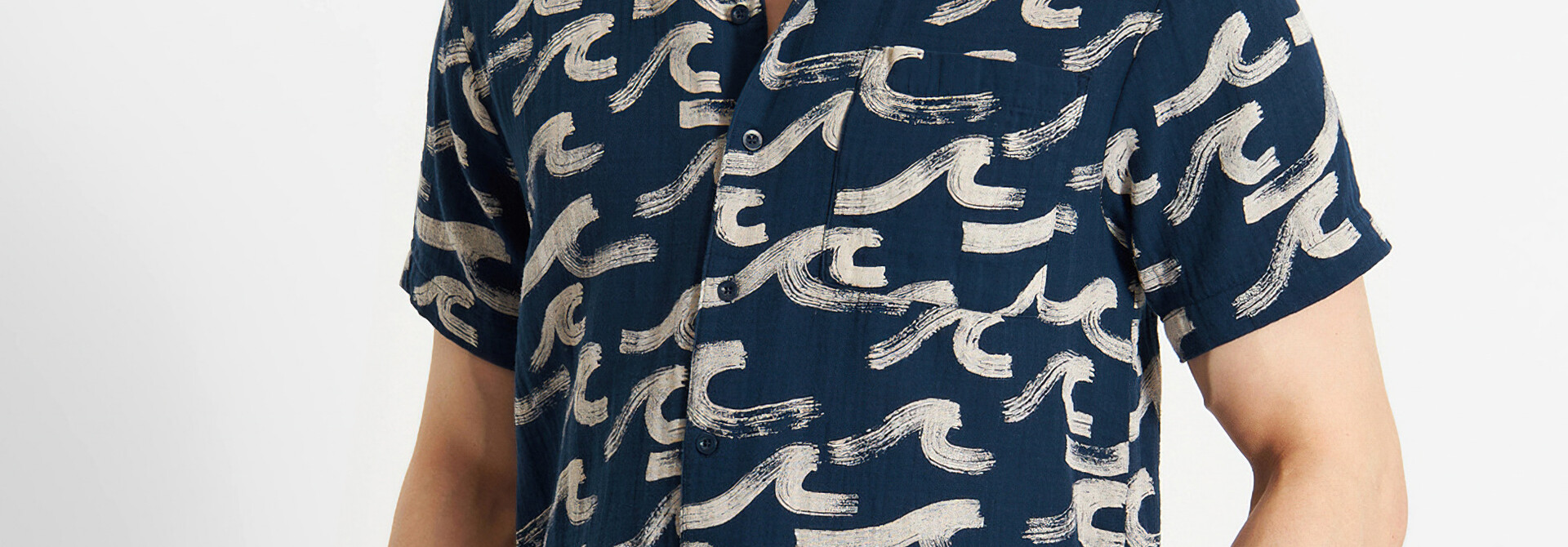 ♣ Marstrand Brushed Wavy Navy Shirt