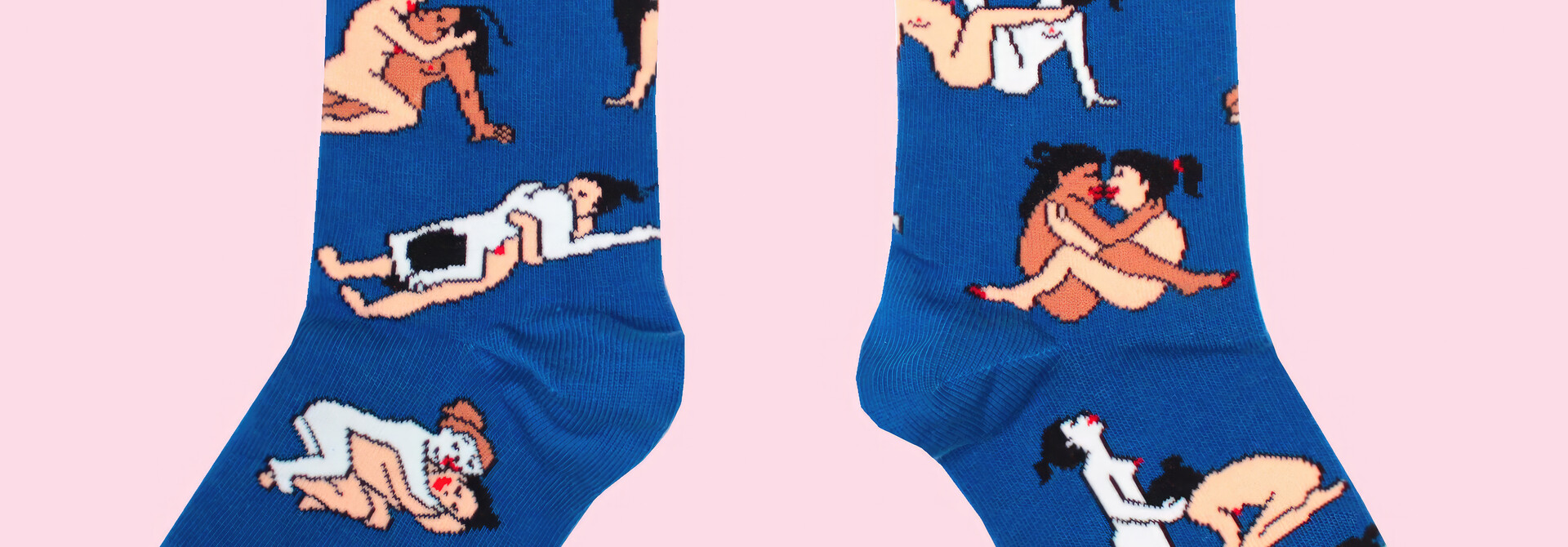 ♣ Blue Kamasutra Gay Girls Lovers Socks