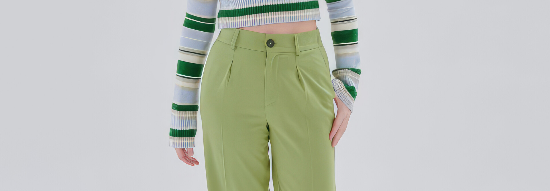 ♣ Green Ink Wide Pants