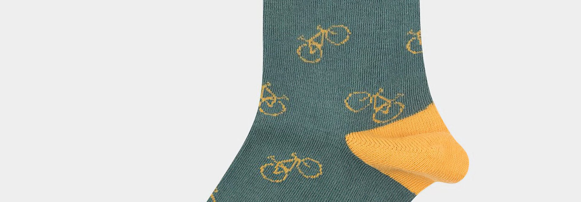 ♣ Sigtuna Forest Green Bike Pattern Socks