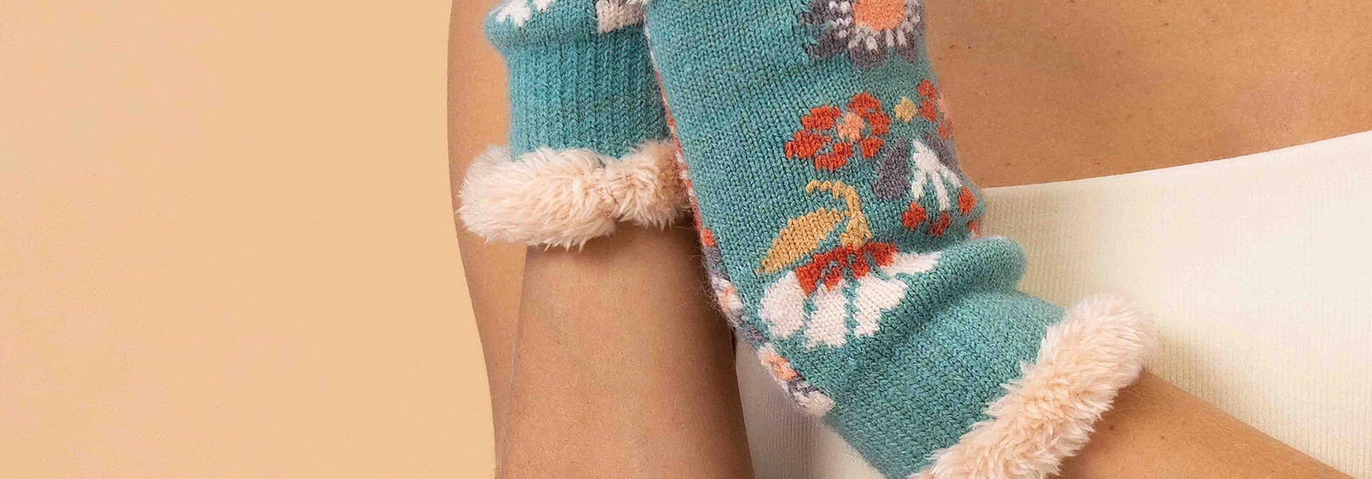 Aquatic Floral Wrist Warmers