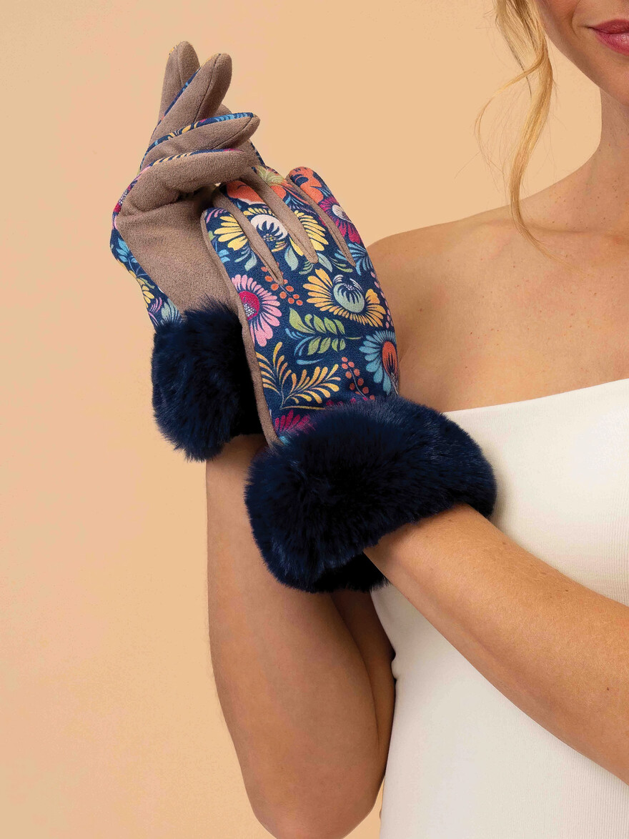 Floral Folk Art Gloves