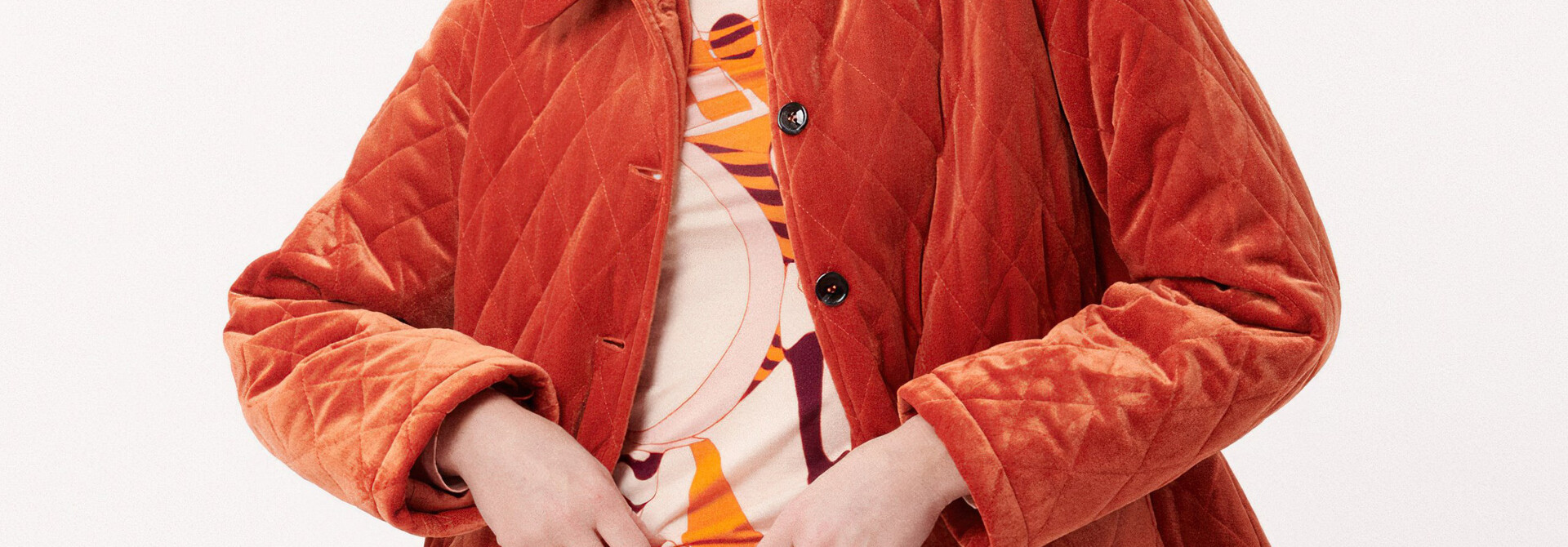 Laia Orange Brûlée Velvet Manteau