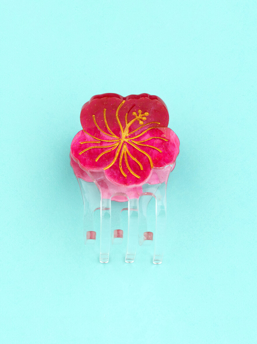 ♣ Hibiscus Mini Hair Claw