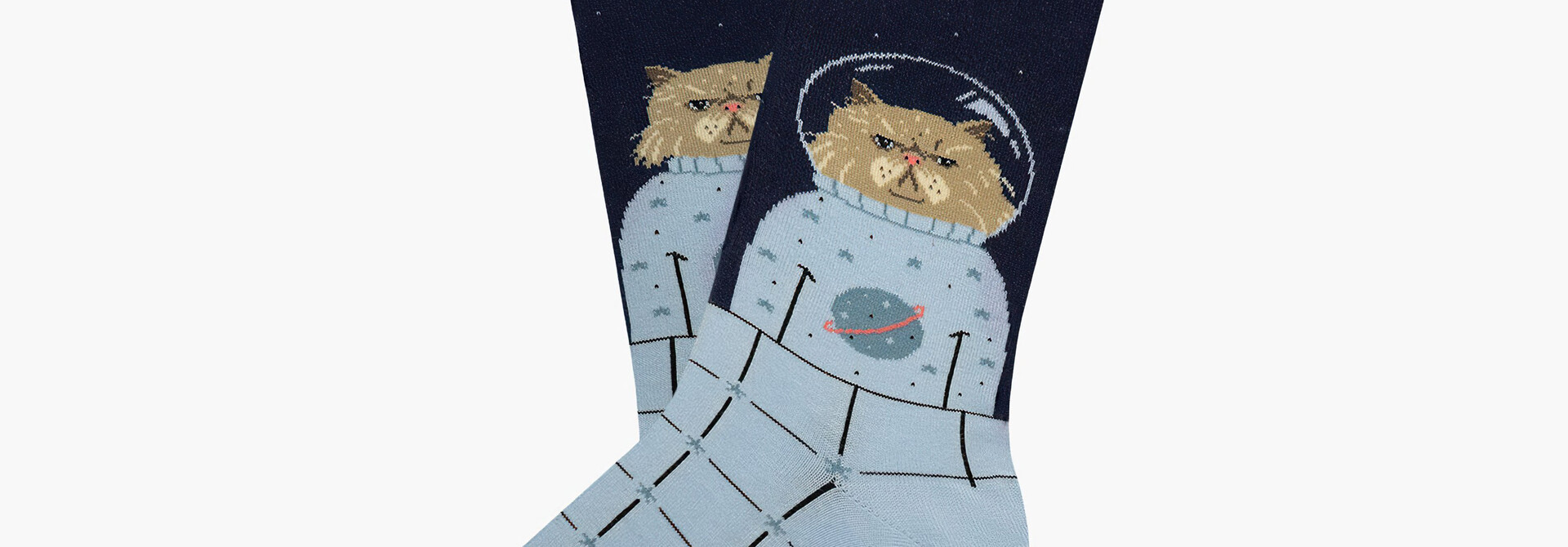 ♣ Dark Blue Space Cat Socks