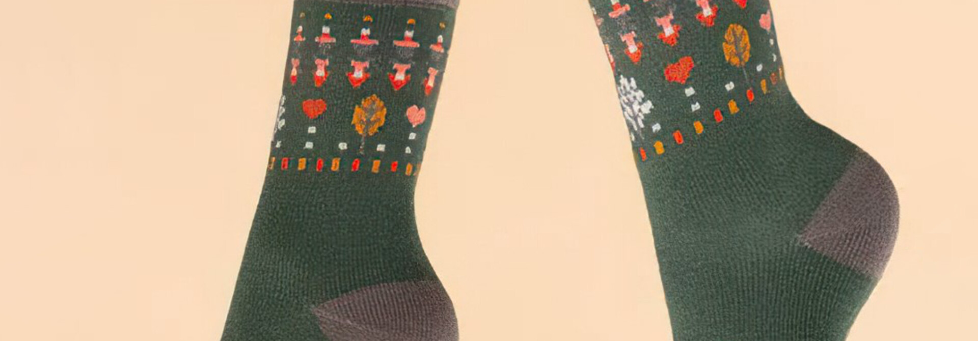 Art Deco Floral Knitted Socks