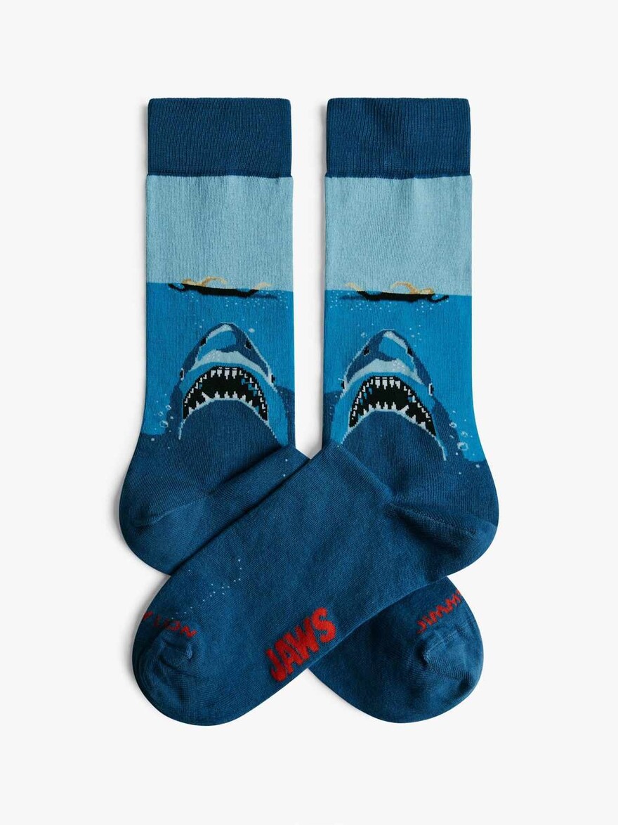 ♣ Jaws Shark Attack Blue Socks