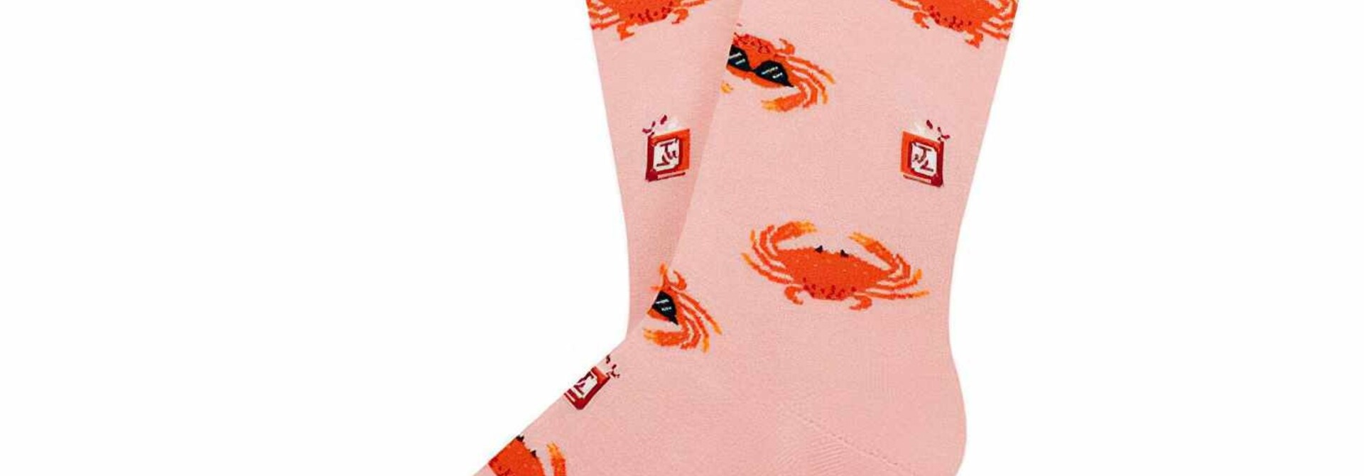 ♣ Pink Cool Crab Socks