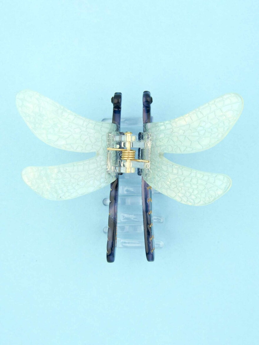 ♣ Blue Dragonfly Hair Claw