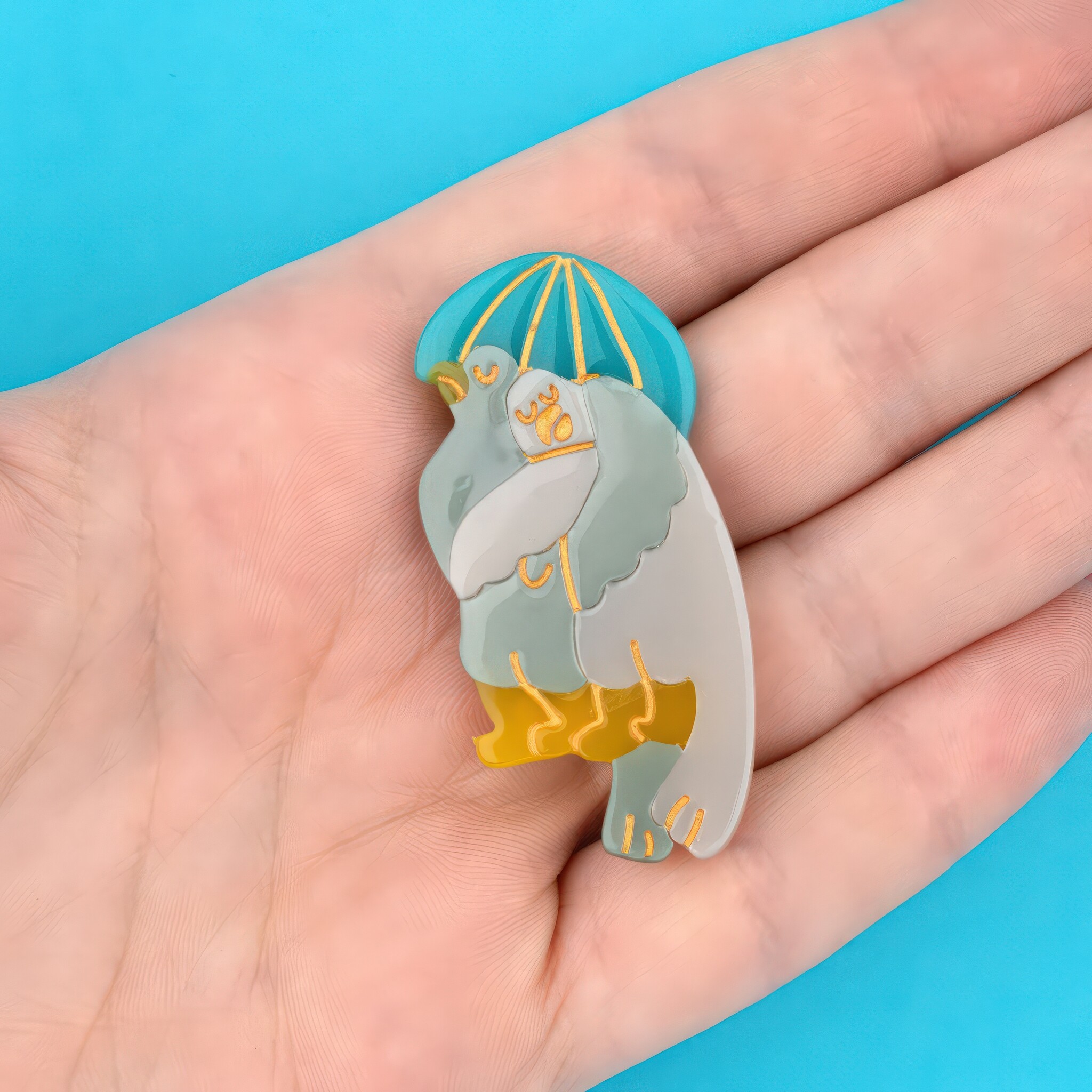 ♣ Pigeons In Love Hair Clip-3