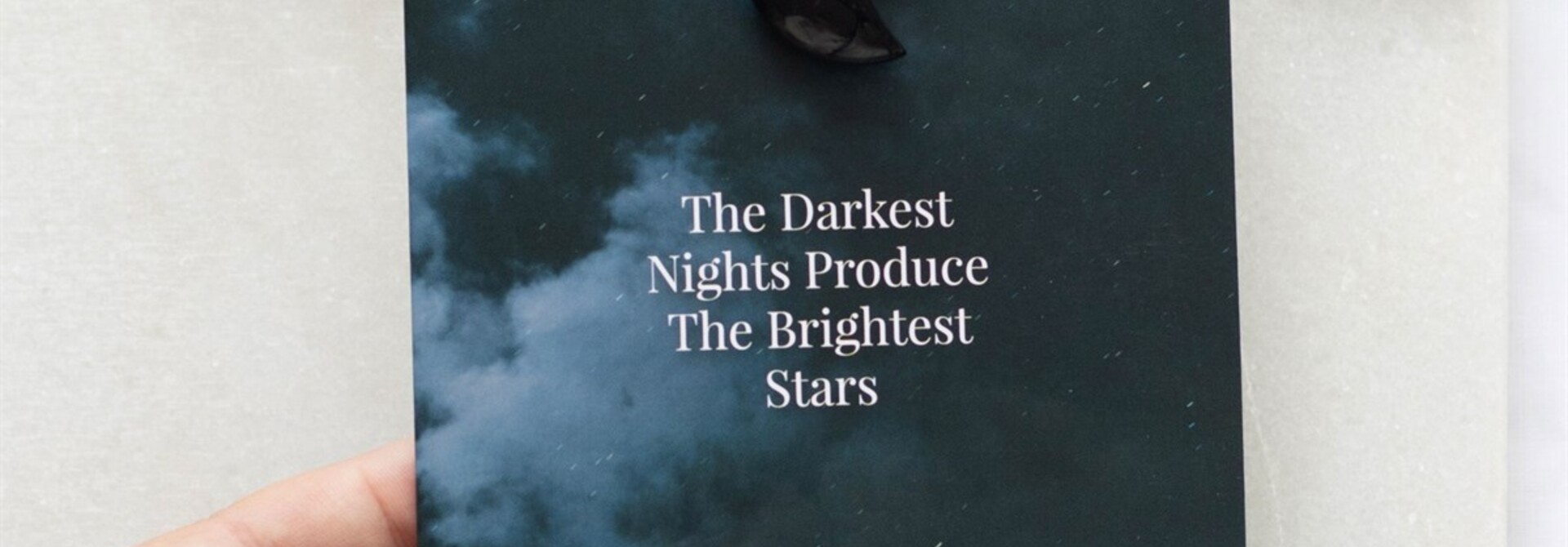 Crystal On  Postcard -   Black Obsidian