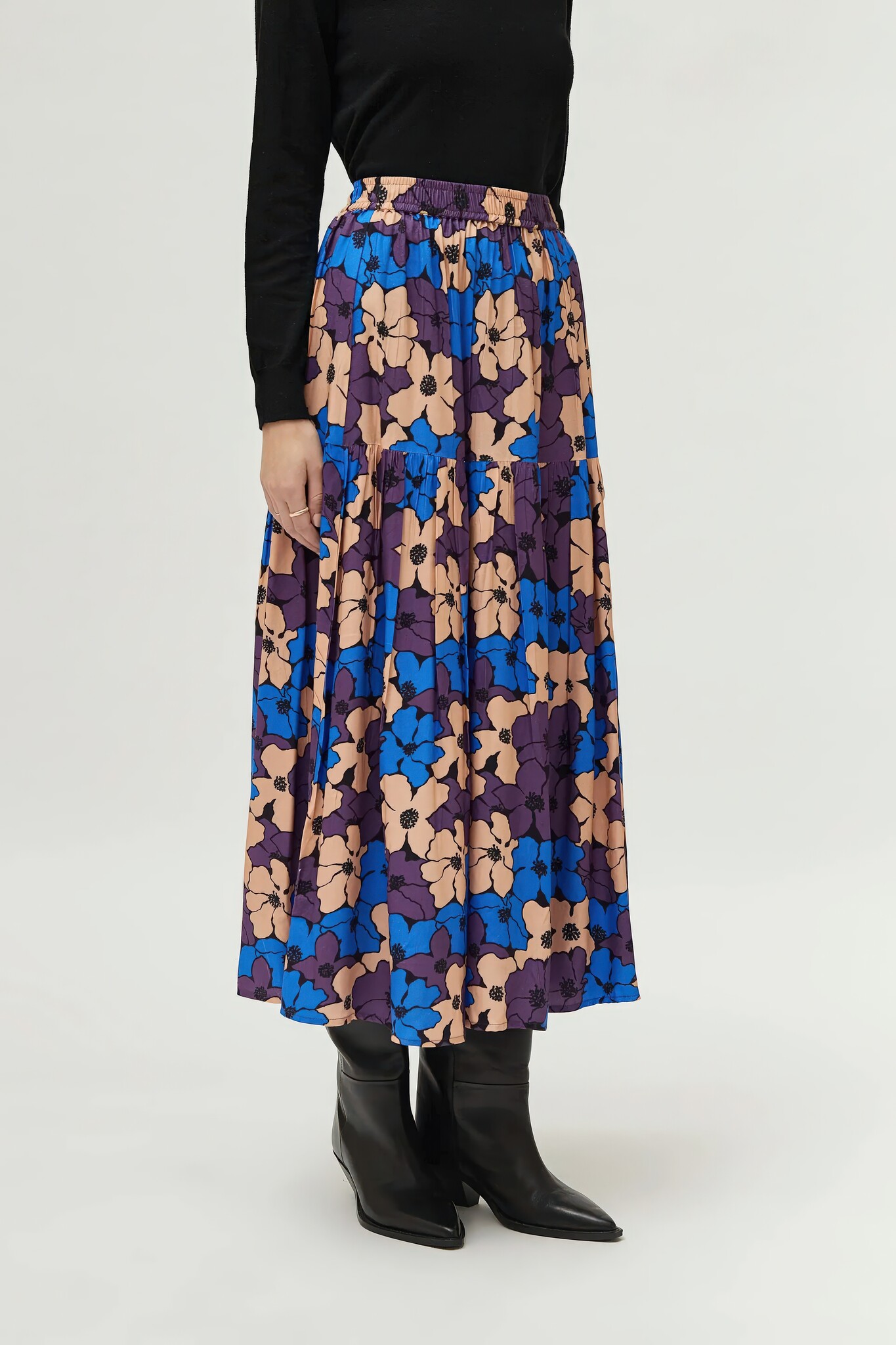 Midnight Bouquet Maxi Skirt-2