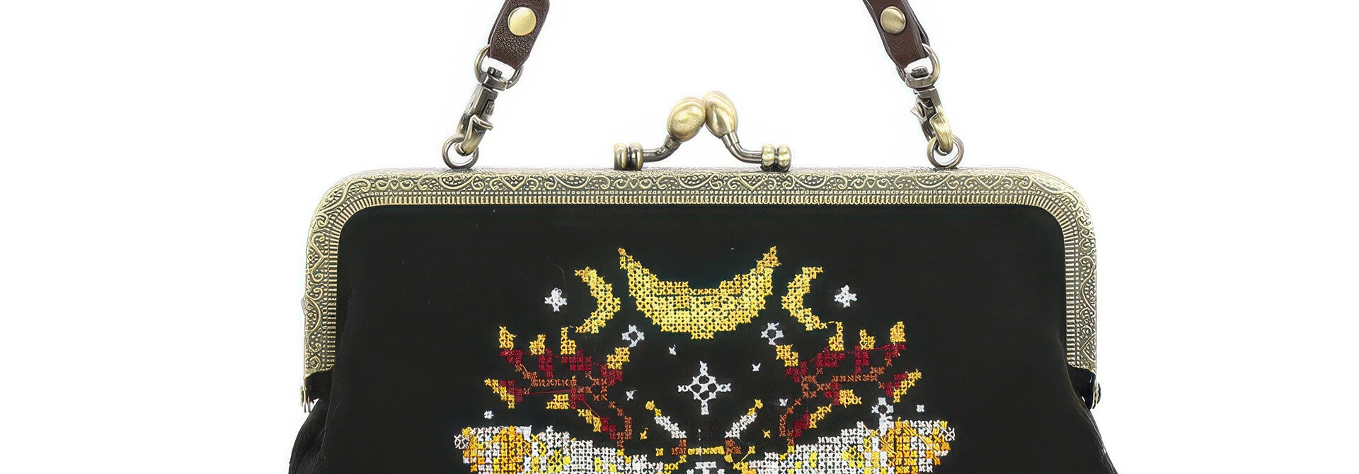 Skull Head Moth Vintage Kisslock Bag