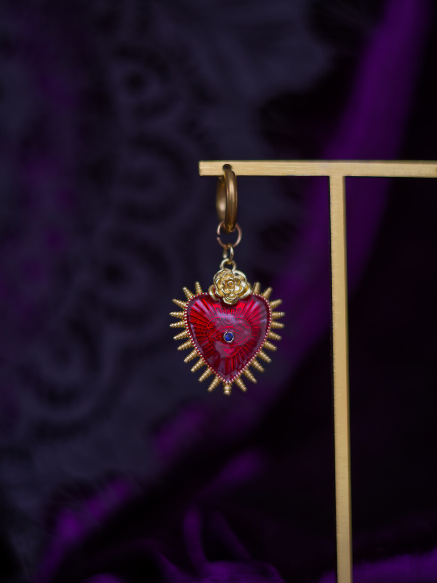 Sacred Heart Earring (a piece)