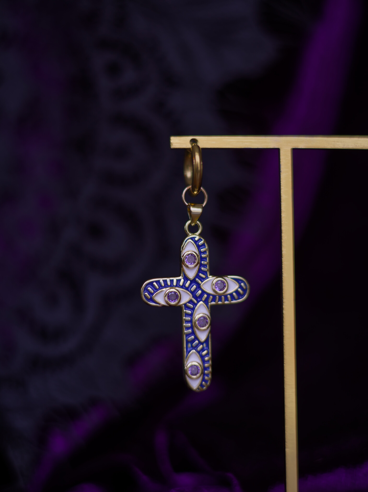 All Seeing Eye Cross Earring (a piece)-1
