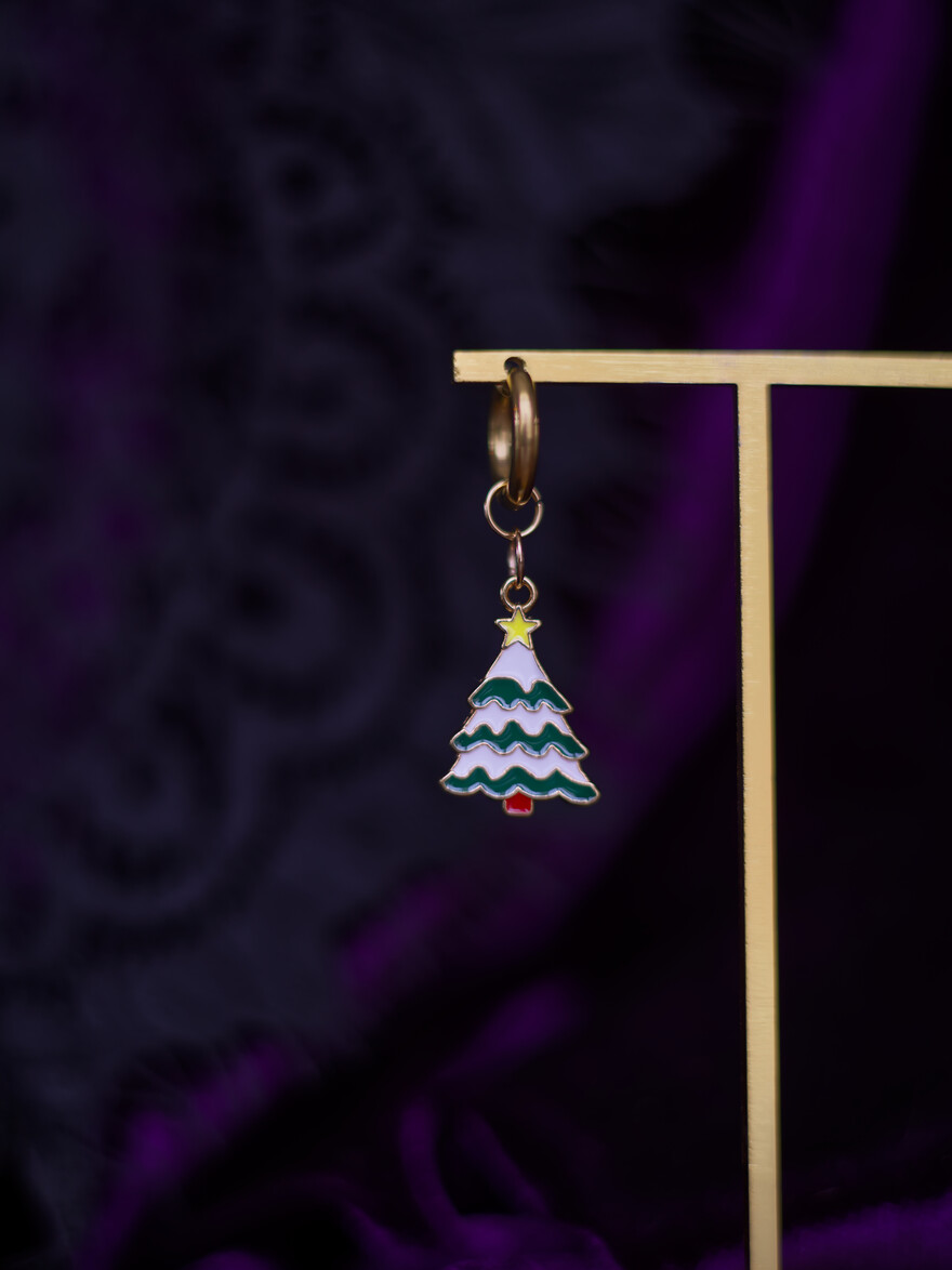 Snowy Christmas Tree Earring (a piece)