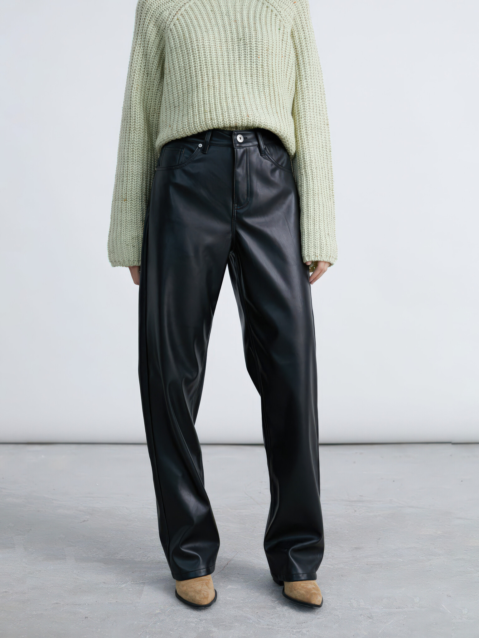 ♣ Squeaky Boots Faux Leather Pants-1