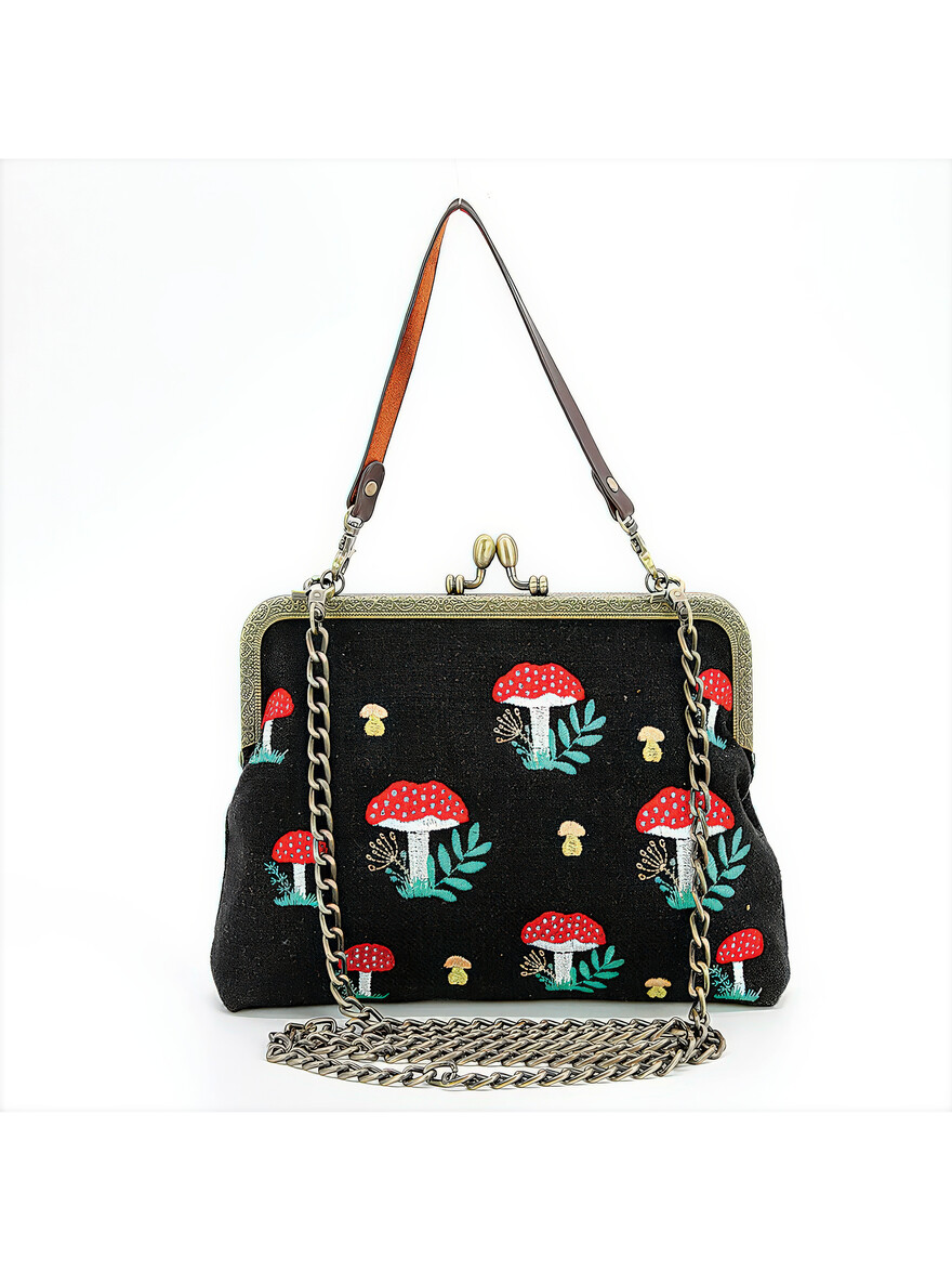 Mushrooms Kisslock Bag