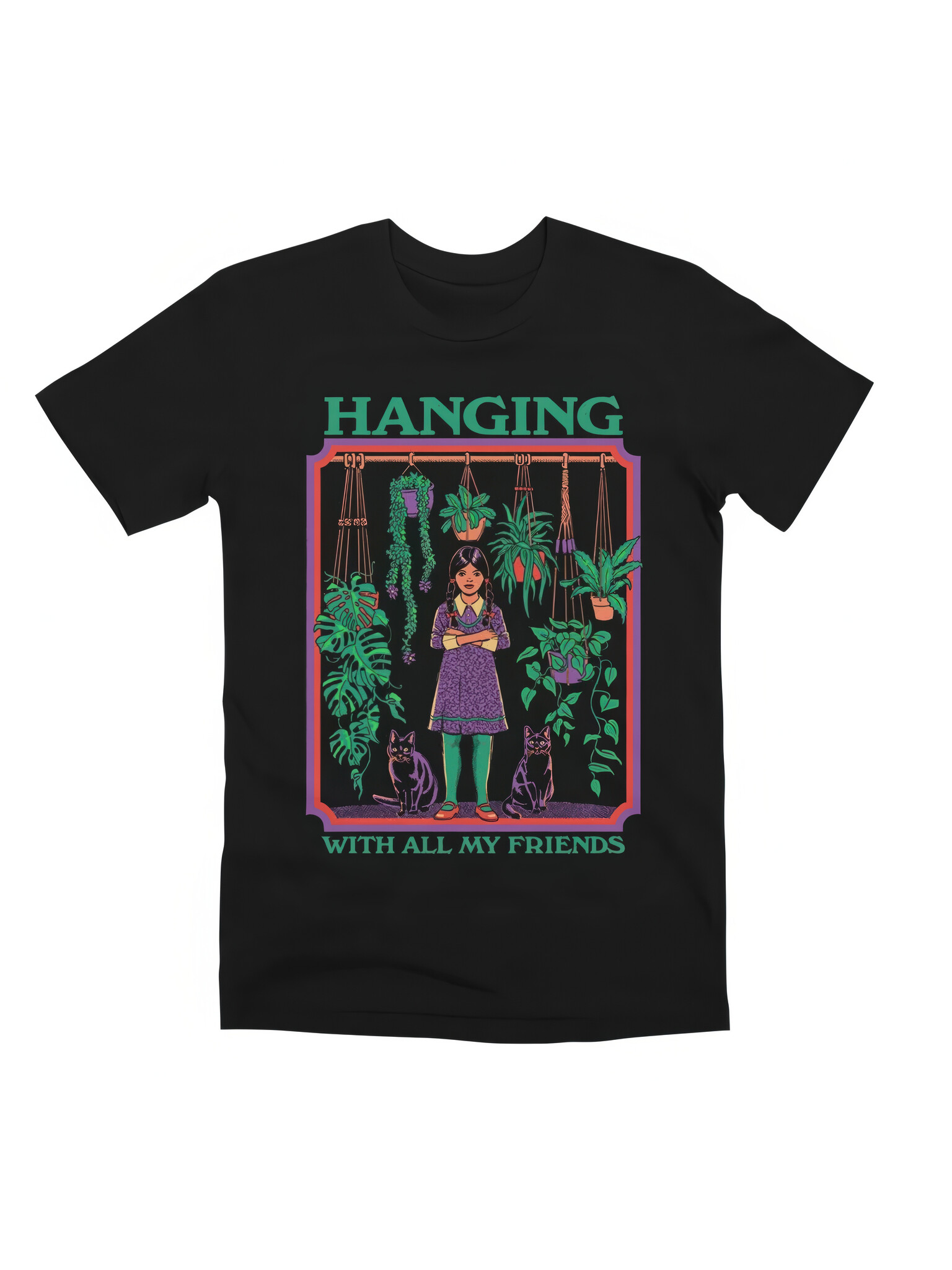 Black Hanging With All My Friends Tee-1