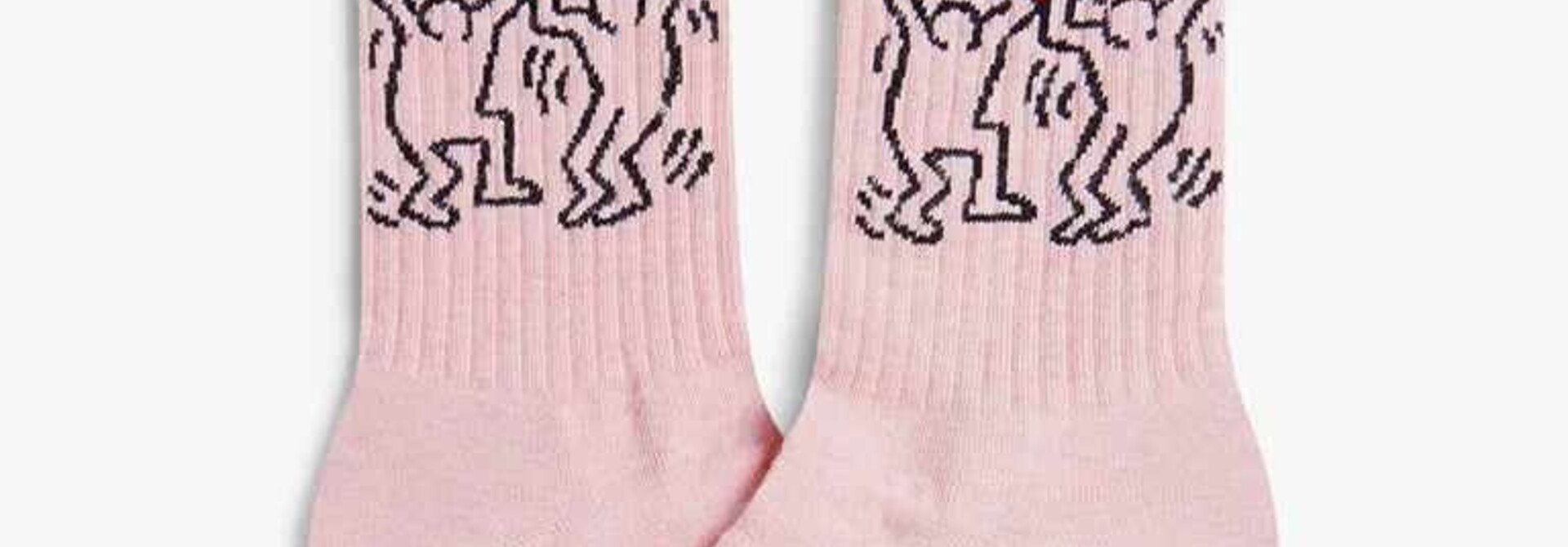 ♣ Pink Athletic Keith Haring Heart Socks