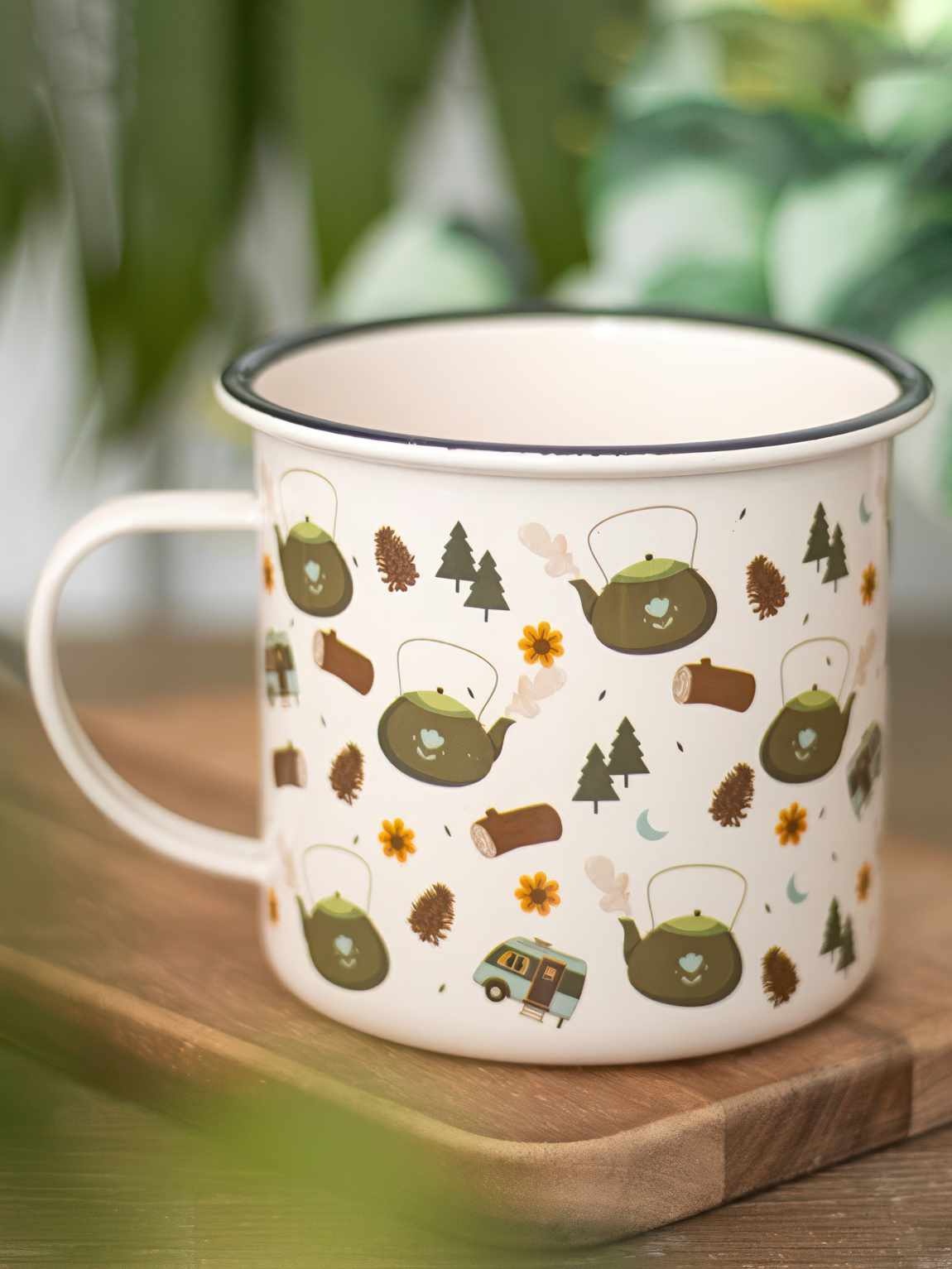 Camping Print Enamel Mug-1