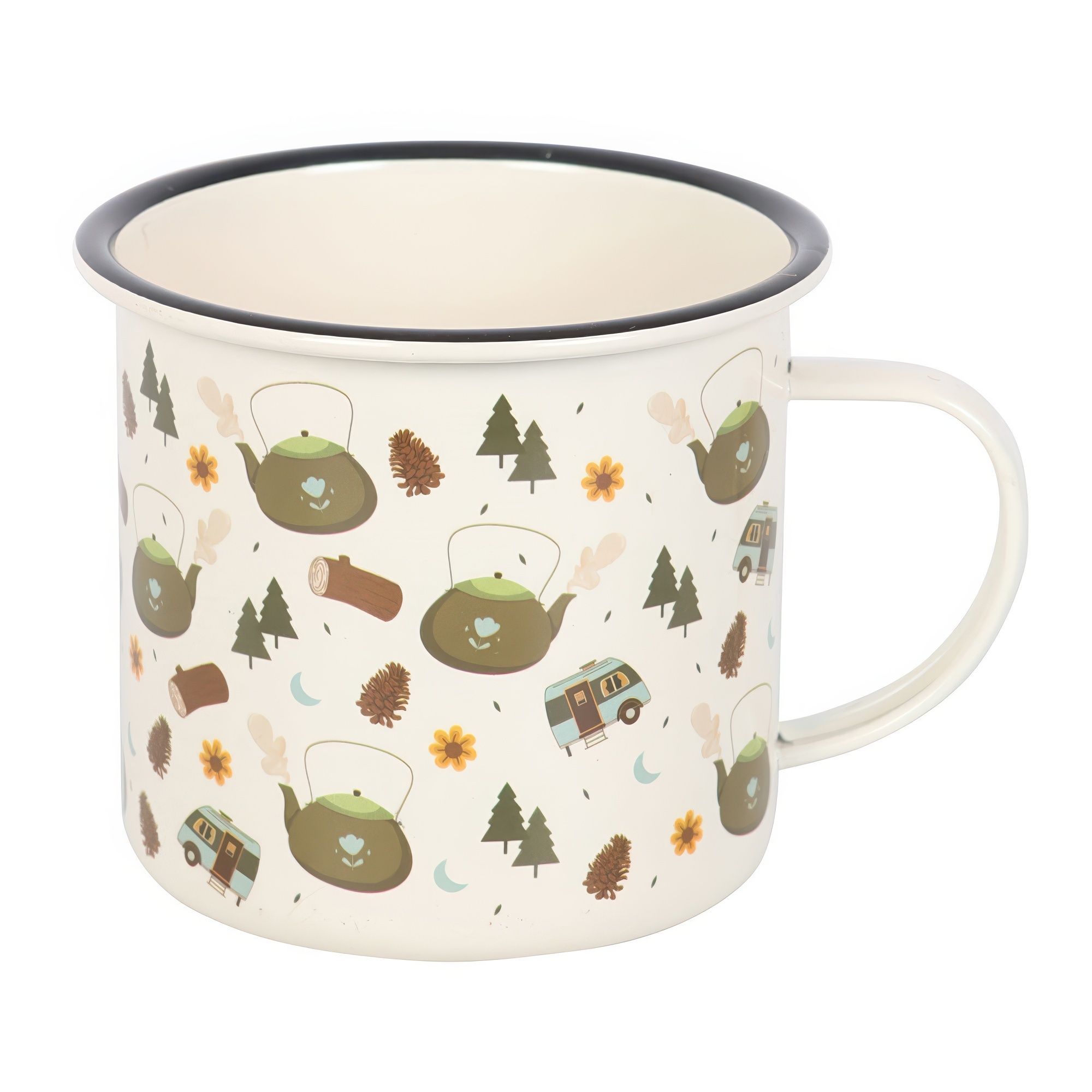 Camping Print Enamel Mug-2