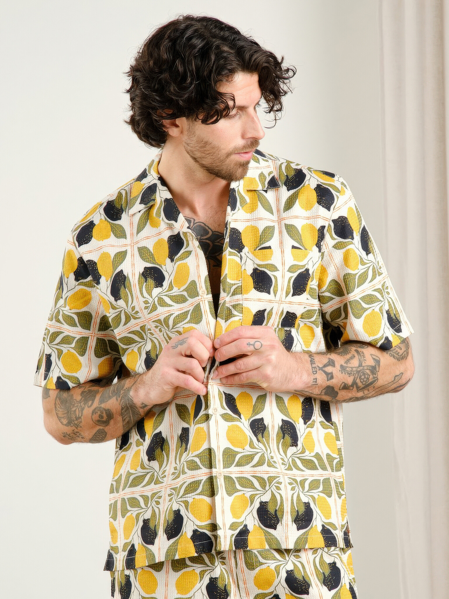 ♣ Marstrand Lemon Tiles Shirt-1