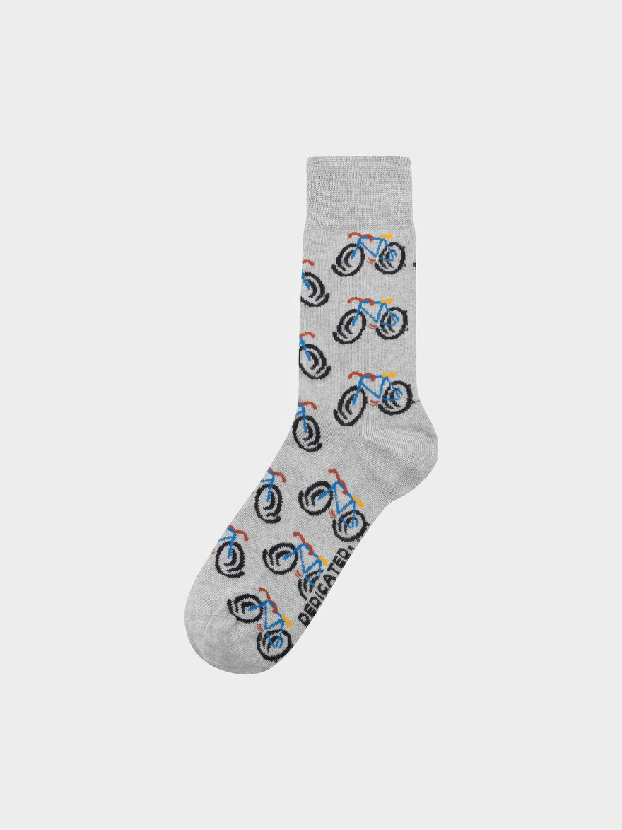 ♣ Sigtuna Grey Happy Bike Socks