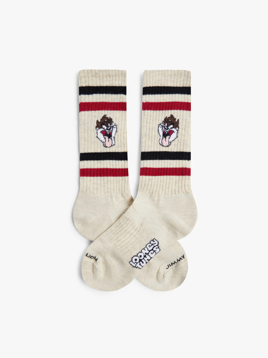 ♣ Beige Athletic Taz Socks