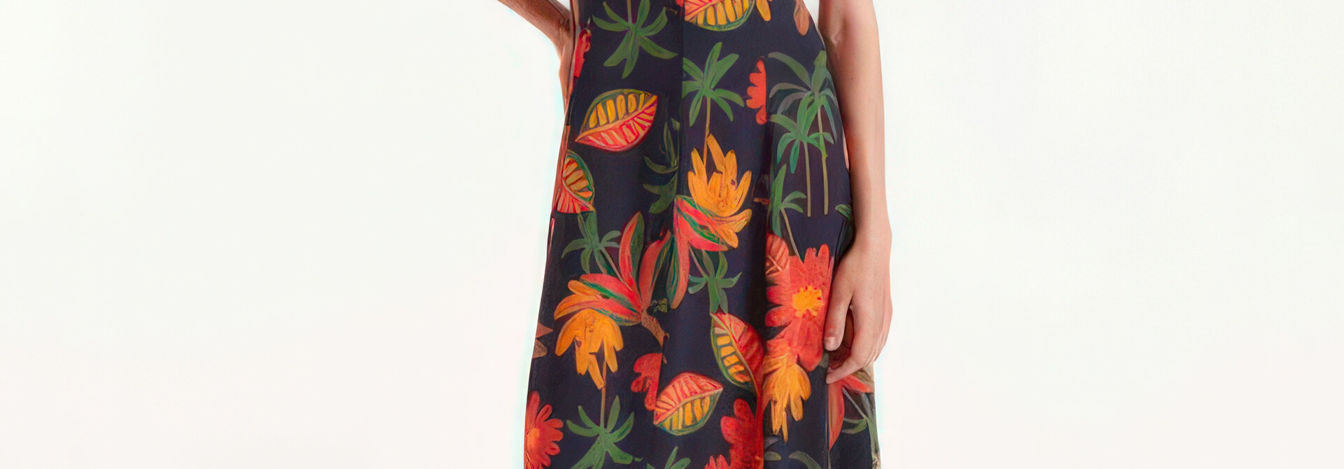 Midnight Flowers Sleeveless Dress