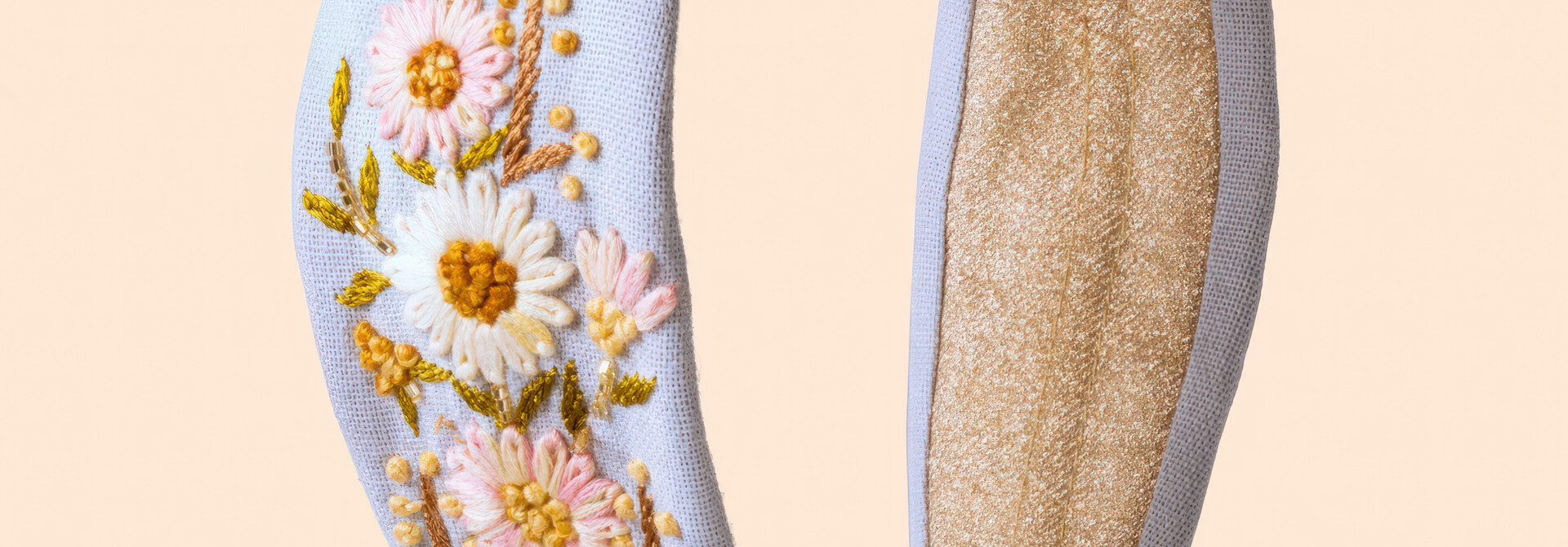 Embroidered Headband - Perfect Posie - Powder Blue