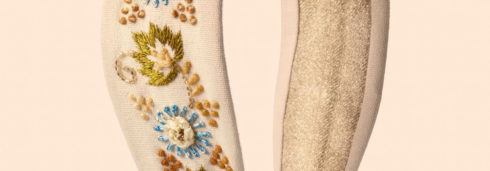 Embroidered Headband - Perfect Posie - Coconut