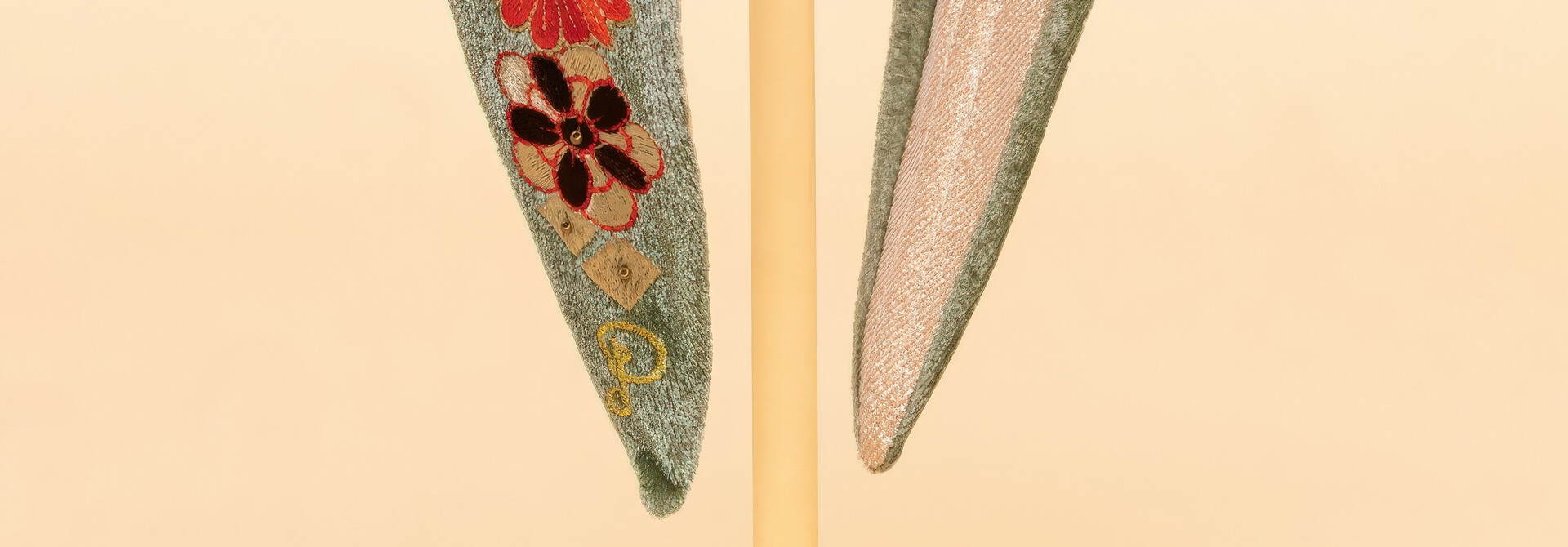 Embroidered Narrow Headband - 70s Kaleidoscope Floral
