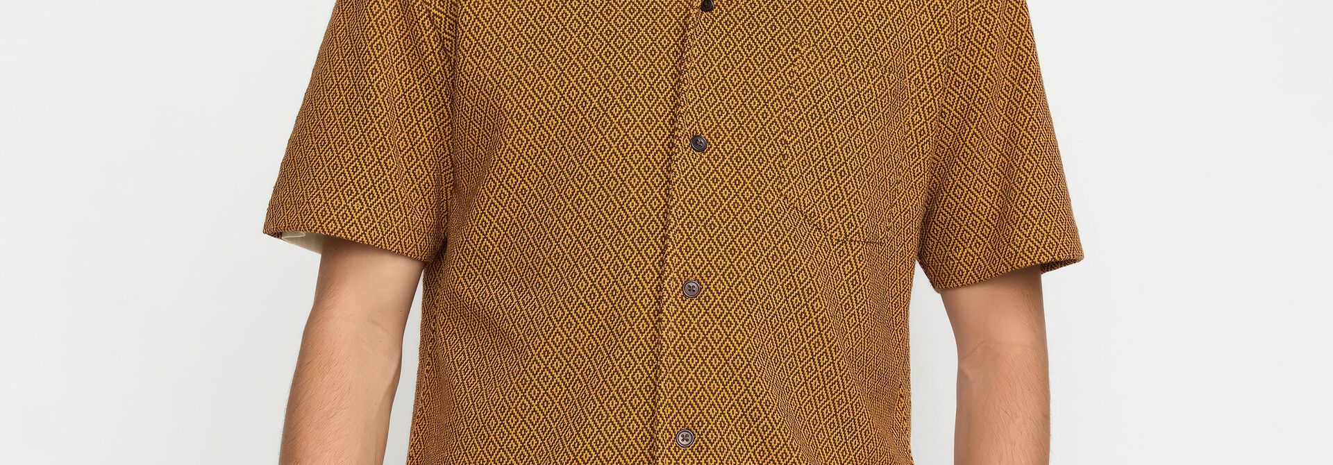♣ Hot Honey Jacquard Cuban Shirt