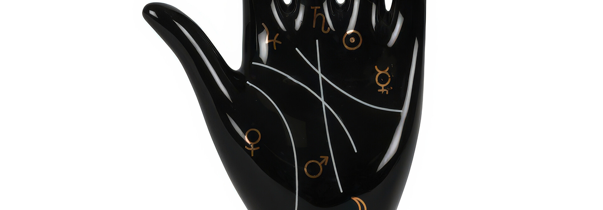 Black Ceramic Palmistry Hand Ornament