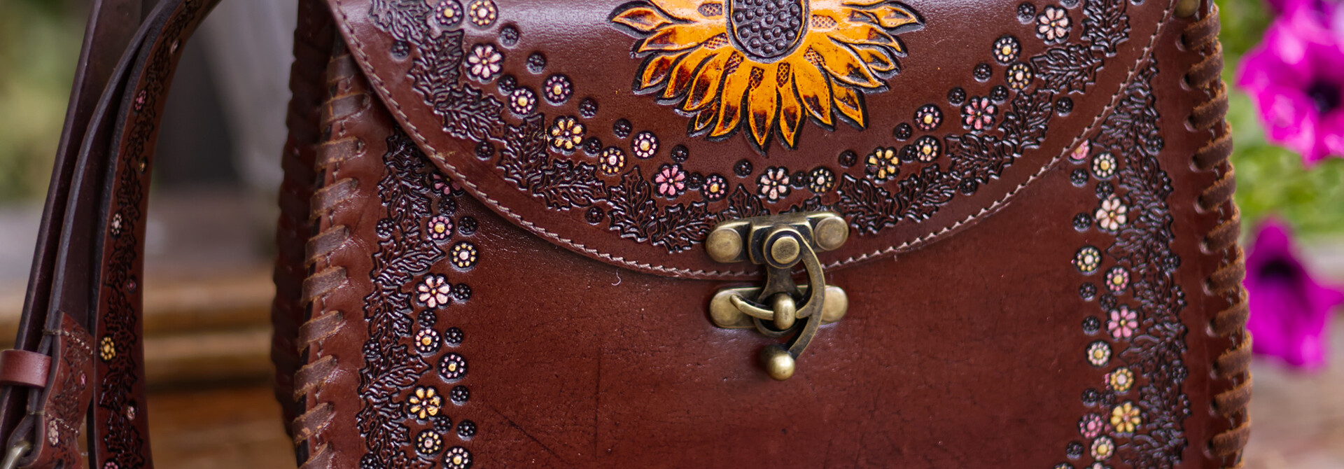 Soothing Sunflower Leather Bag