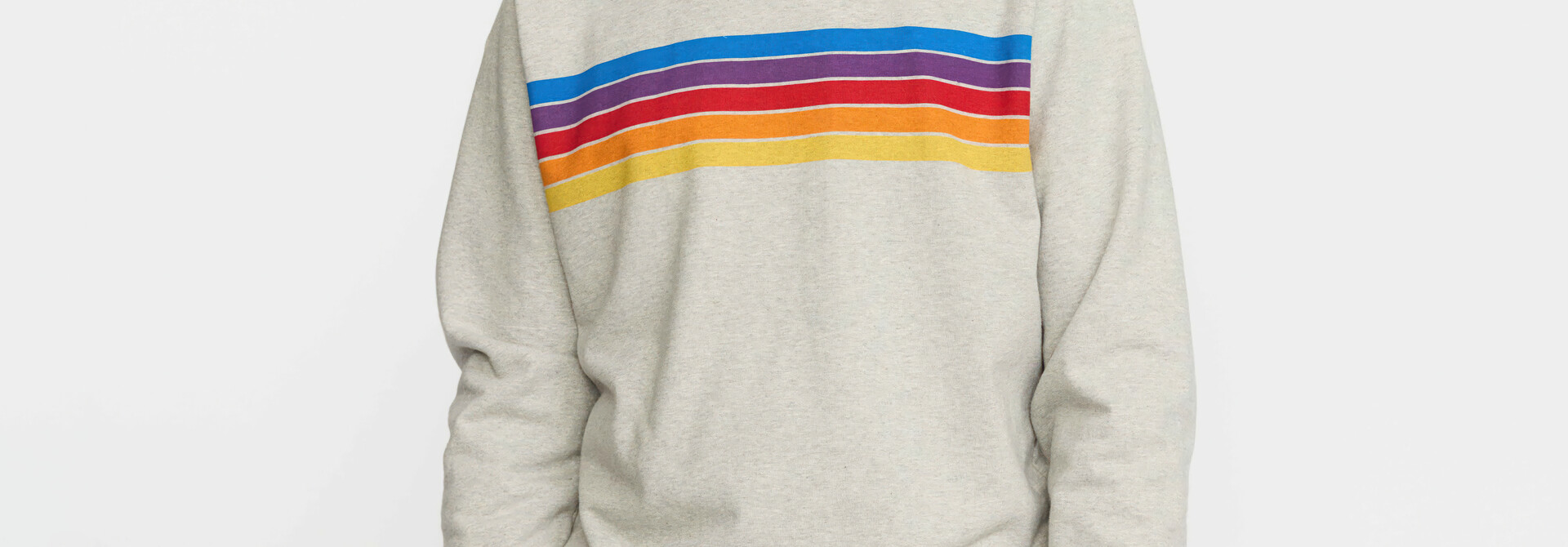 ♣ Grey Melange Painting Stripes Sweat