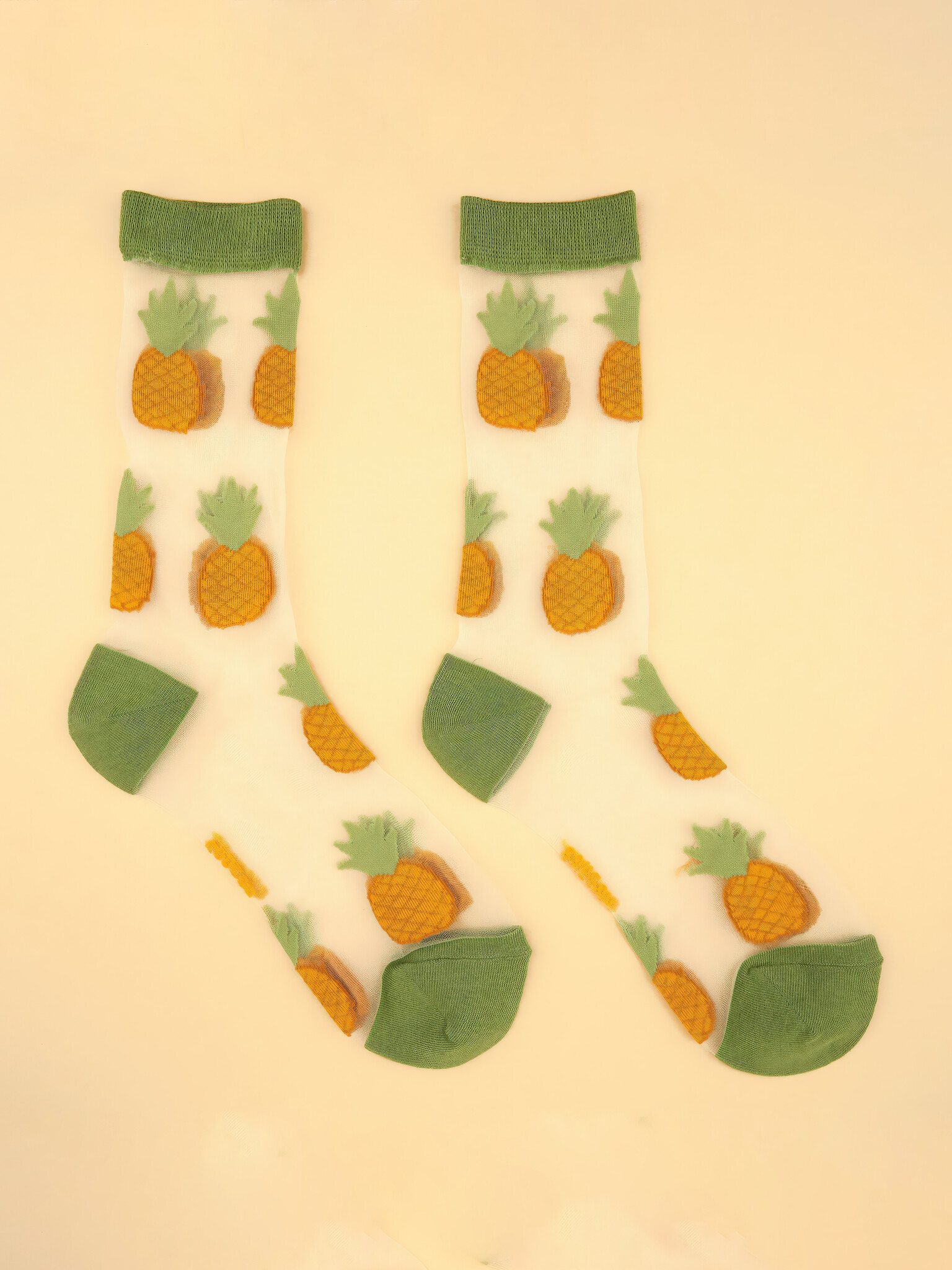 Pineapple Sheer Socks ONE SIZE (EU 36-40)-1