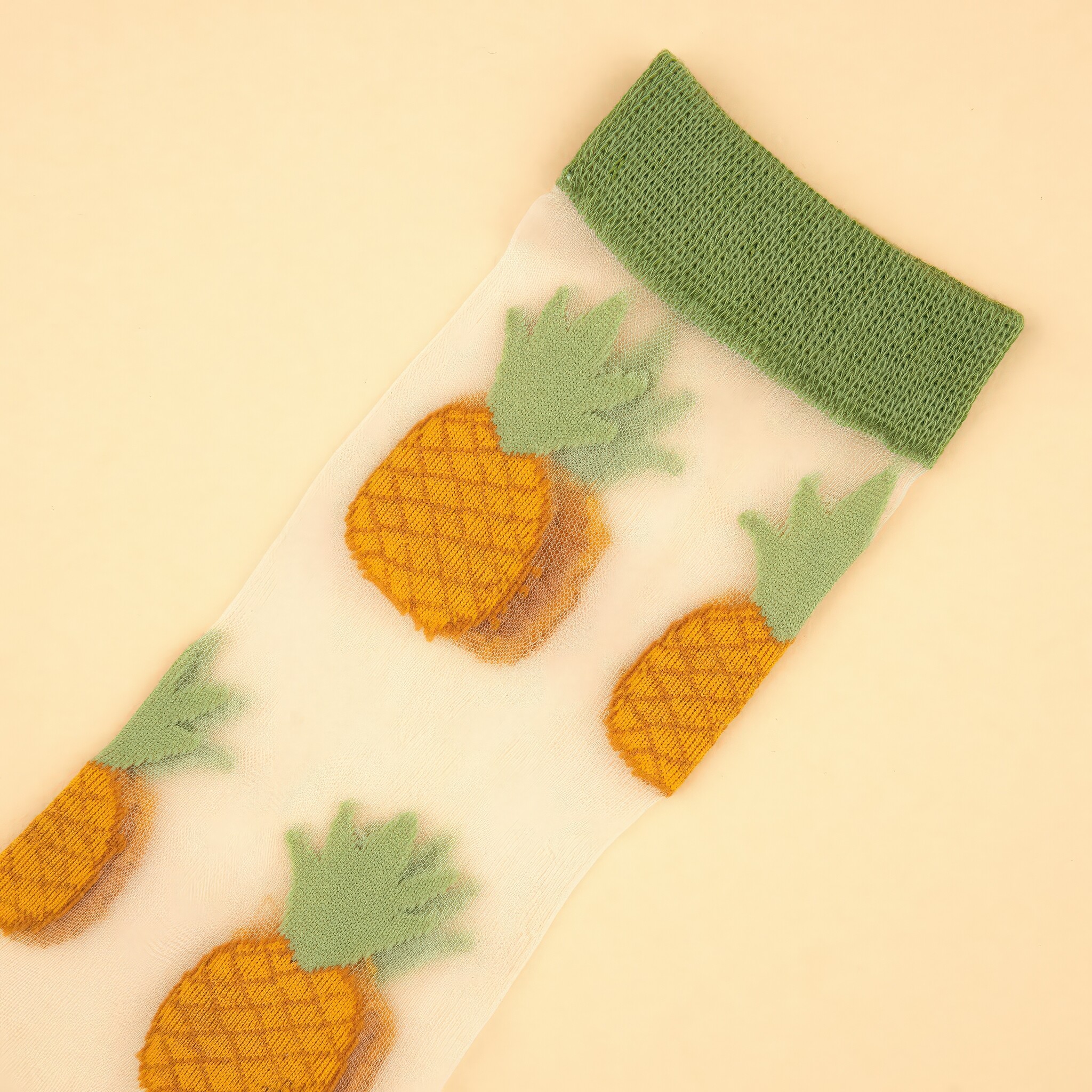 Pineapple Sheer Socks ONE SIZE (EU 36-40)-3