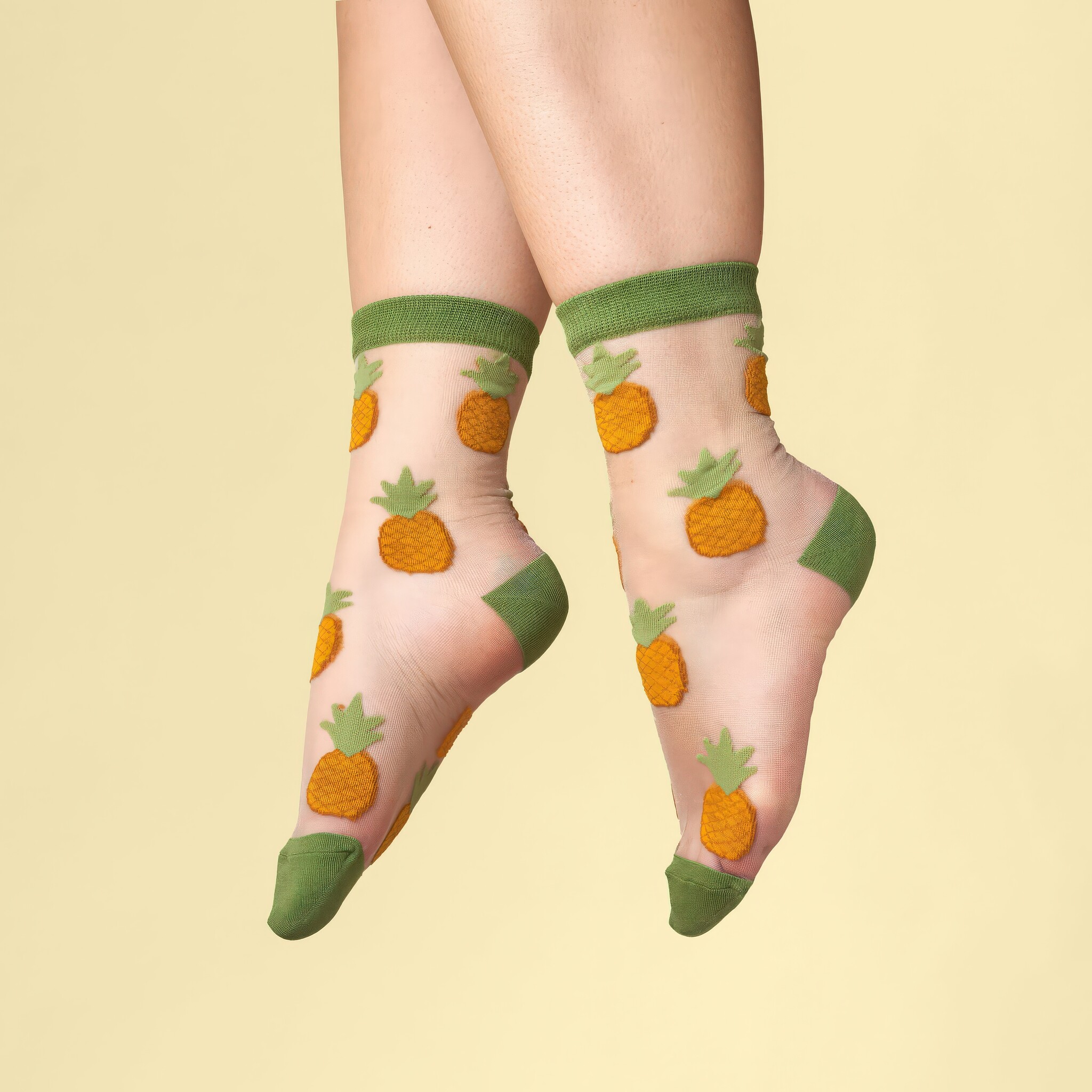 Pineapple Sheer Socks ONE SIZE (EU 36-40)-4