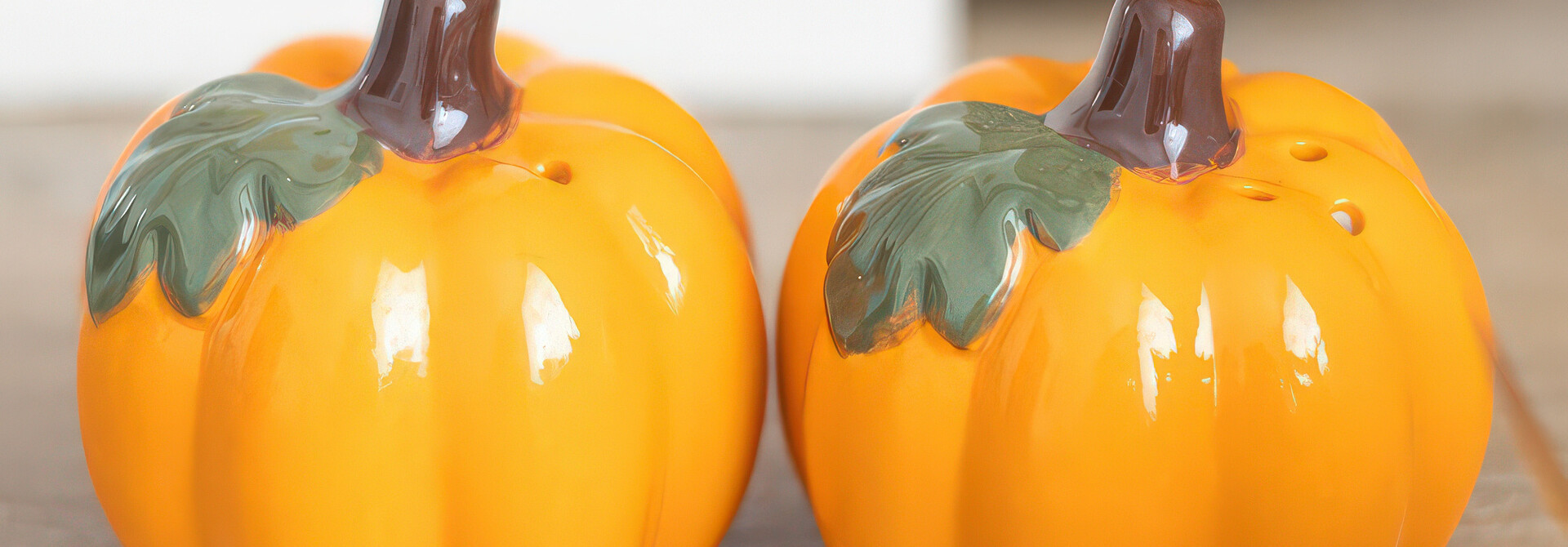Pumpkin Ceramic Salt and Pepper Shakers