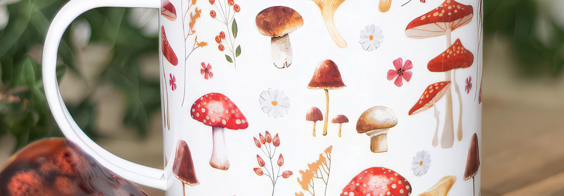 All Over Mushroom Enamel Mug
