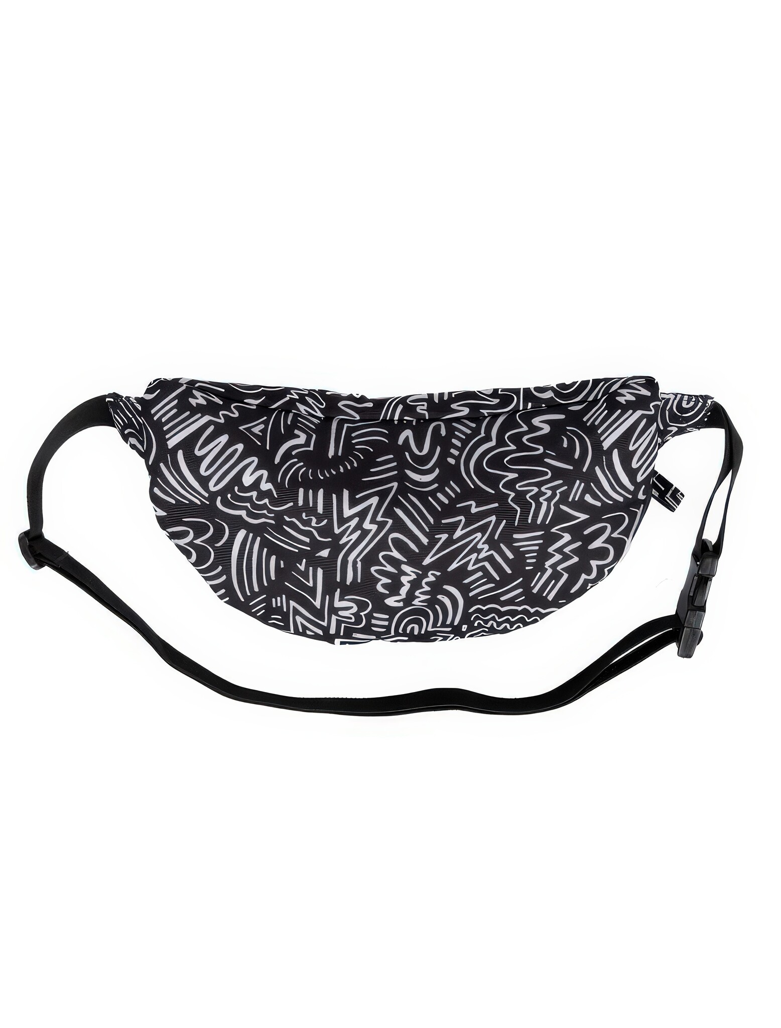 ♣ Resort Black & White Scribble Hip Bag-2