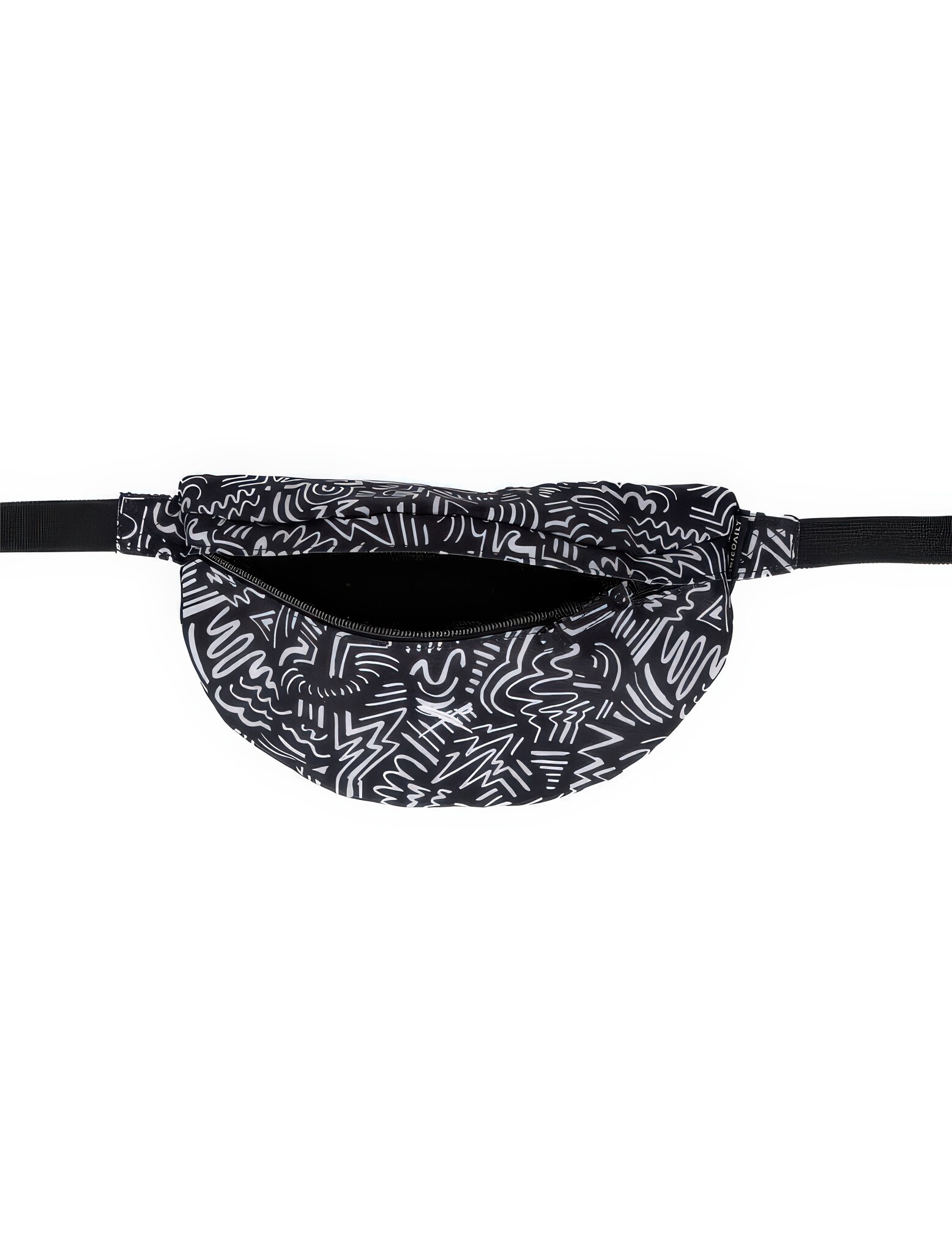 ♣ Resort Black & White Scribble Hip Bag-3