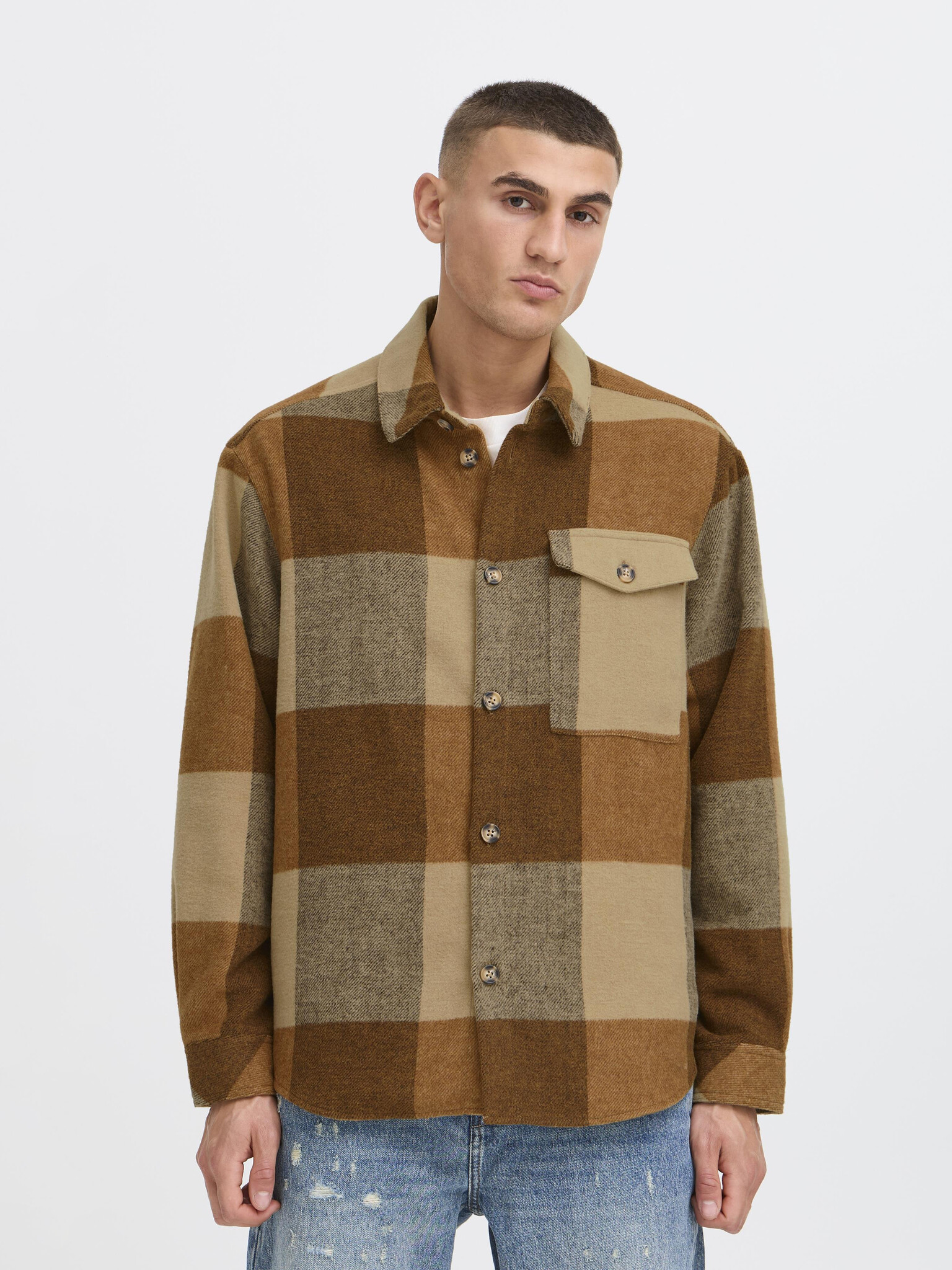 Sdmanheim Umber Check Overshirt-1