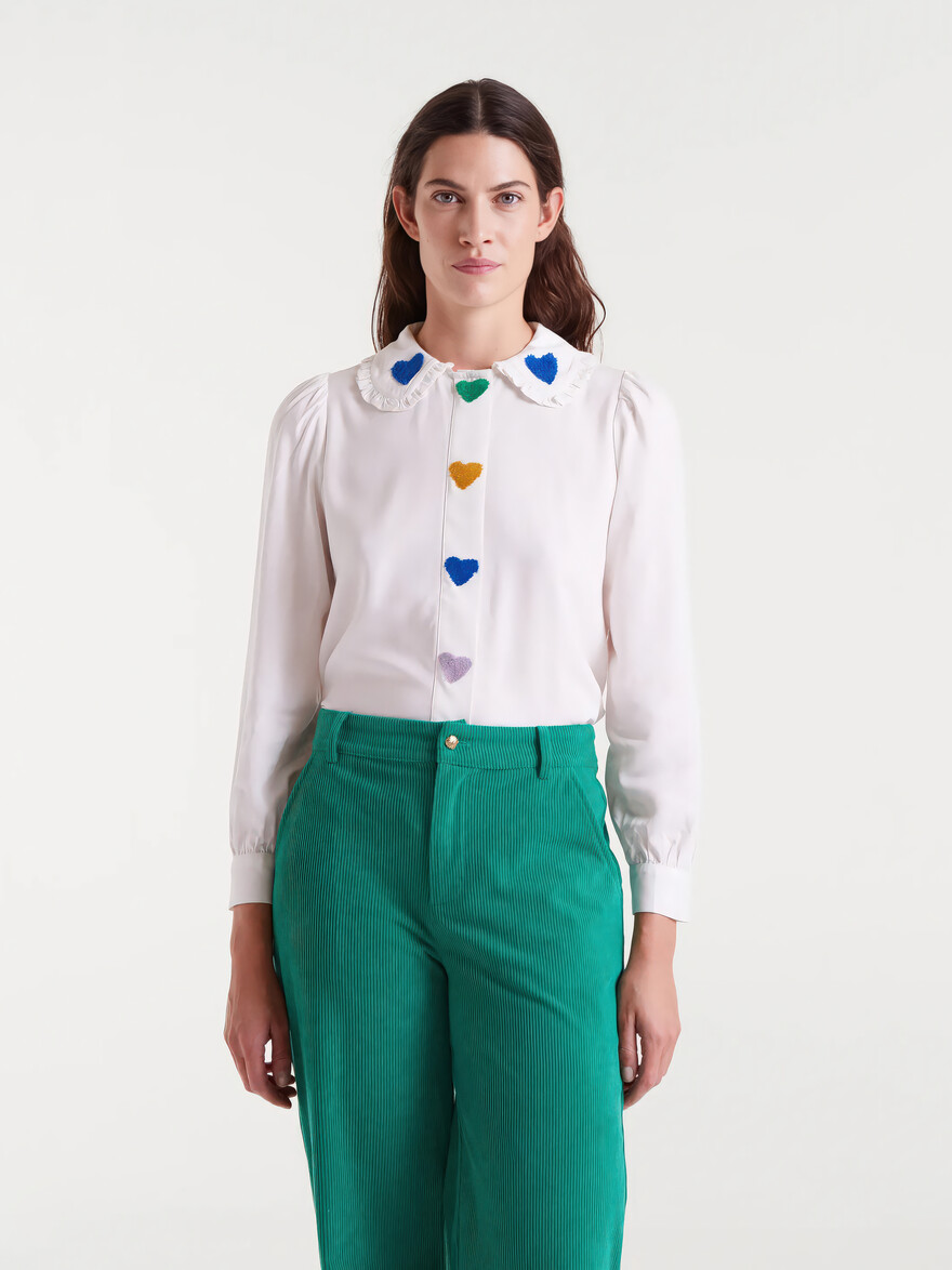 Porcelain Florid Hearts Blouse