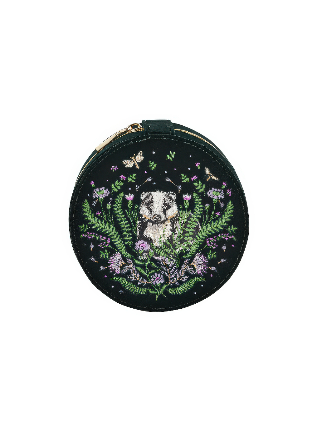 Nocturnal Garden Badger Embroidered Jewelry Box-4
