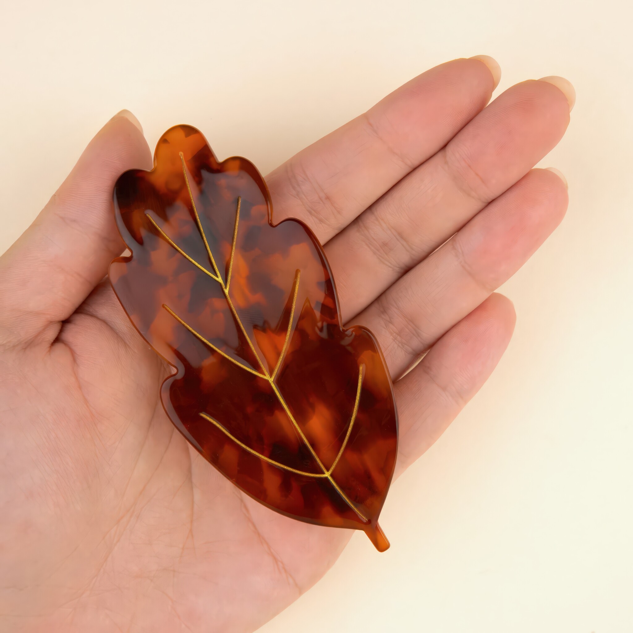 ♣ Leaf French Barrette-3